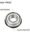 FR6ZZ Flanged Ball Bearing Three Eighths Inch By Seven Eighths Inch By Nine Thirty Seconds Inch Double Shielded Chrome Steel ABEC1