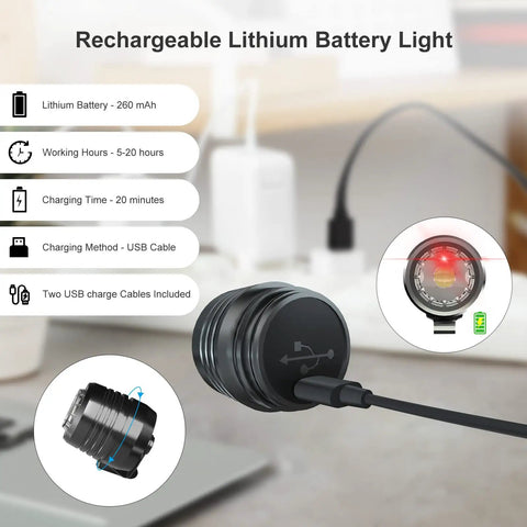 Clip On LED Shoe Lights For Clogs And Sandals Rechargeable With 3 Modes Constant Light Low Light SOS Flash USB charging