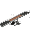 Wooden Dog Agility Seesaw For Training And Exercise, Outdoor Ready Platform Run Toy with high traction, 71x12x12 inches, gray