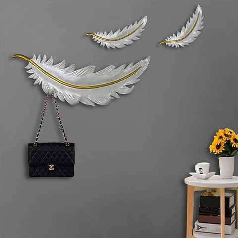 Knockout Modern Wall Mounted Coat Hooks For Tight Spaces With Seven Rust Proof Resin Hangers providing stylish storage for a handbag.