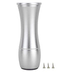 Silver aluminum furniture leg with screws, part of Adjustable Furniture Legs Set For Sofas, Cabinets, Wardrobes, TV Stands Aluminum Alloy Feet