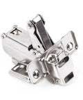 165 Degree Cabinet Hinge For Corner Cabinets, Adjustable Spring Hinge 135 To 170 Degrees, nickel plated steel close-up