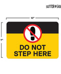 Do Not Step Here Sticker 4 Pack Self Adhesive Vinyl Safety Stickers For Pools Boats And Worksites Waterproof 10 By 7 Inches