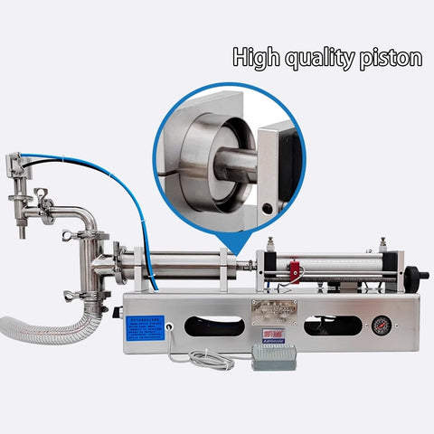 Horizontal Pneumatic Liquid Filling Machine Stainless Steel Single Head Bottle Filler with high quality piston detail