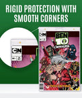 Current Size Comic Book Display Case Holder Magnetic Protector With Diamond Corners displaying Ben 10 Omniverse comic cover