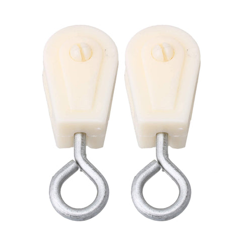 White Lightweight 8mm Single Sheave Lift Pulley For Chicken Poultry Farms Pack Of 10 With Nylon Wheel And Metal Bracket Quiet Smooth Operation Indoors Or Outdoors 6 Centimeter By 2.2 Centimeter The Go To Lift Pulley For Up To 25 Kg.