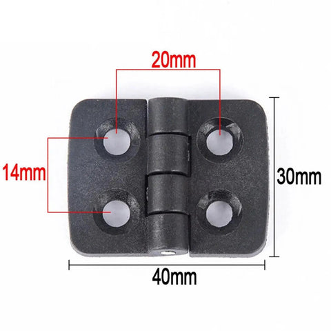 Mini Plastic Black Door Hinges Pack 10 Or 20 Bearing Butt Cabinet Hinge For Furniture Bookcase Window Hardware ABS Durable