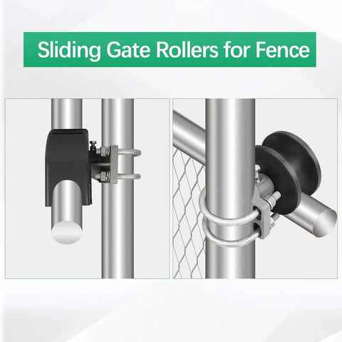 Rugged Nylon Cantilever Gate Roller Set for 2-3/8 Inch Gate Frames and 4 Inch Posts Sliding Fence Rollers for Chain Link Gates