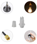 50 Pairs Plastic Pendant Lighting Strain Reliefs For Lamp Sockets M10 Cable Glands Cord Grips shown with socket installation