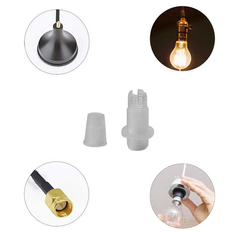 50 Pairs Plastic Pendant Lighting Strain Reliefs For Lamp Sockets M10 Cable Glands Cord Grips shown with socket installation
