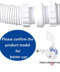 Pool Cleaner Hose Swivel Kit Replacement 9-100-3002 for 360 and 380 Pool Cleaners, White, ABS, 3 swivel joints and 6 nuts shown with Polaris 360 cleaner