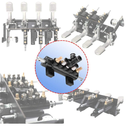Foot Pedal Tire Air Control Valve For Tire Changer Machines, aluminum alloy body, 8mm OD tubing connectors, multiple angles