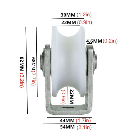 Heavy Duty Nylon Pulleys For Inverted Track Sliding Gate Kit With 201 Stainless Steel Bracket Fixed Guide Rail And Double Bearing Rollers