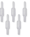 Oxyllow Premium swivel connectors, 6-pack of white plastic barbed tubing adapters for oxygen flow.