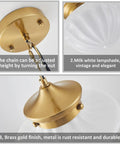 Details of Schoolhouse Pendant Light Fixture 9 Inch Brass Gold Milk Glass Shade Adjustable Mid Century Ceiling Pendant