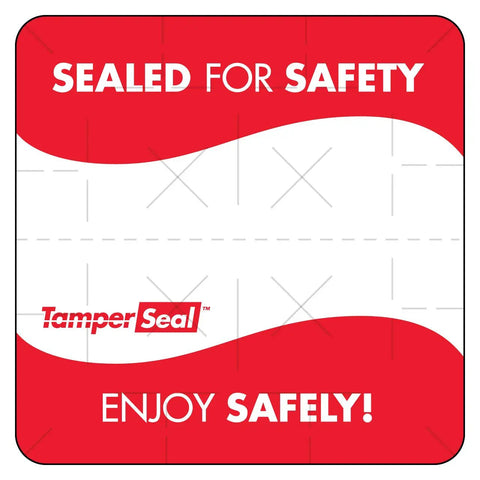 TamperSeal 2 By 2 Writable Delivery Label Roll Of 500 Tamper Evident with red design and security slits