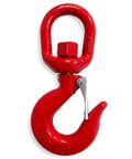 1 Ton Heavy Duty Swivel Hook With Safety Latch 360 Degree Rotating Crane Lifting Eye Hook For Crane And Lifting Chains Port Transportation 2200 Lbs Capacity Red