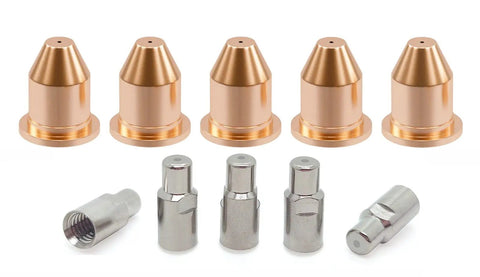 Airforce 250Ci 500I Plasma Torch Tip And Electrode Kit 10 Pcs With 5 Tips And 5 Electrodes For HP 25 And HP 50 Units
