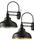 2-Pack Dusk to Dawn Outdoor Barn Lights Black Gooseneck Wall Sconce for Farmhouse Barn Garage Exterior Light Fixture E26 Bulb Compatible