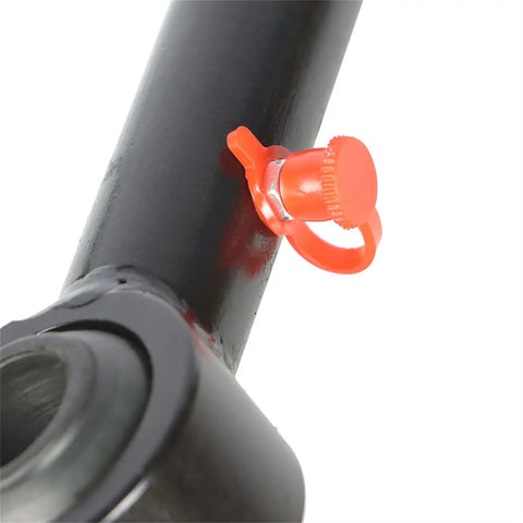 Front Sway Bar Link Disconnects For Wrangler JK 2007 2018 Adjustable Off Road Lift Kit Replacement With Grease Fittings Spherical Bushings Deliver 360 Degree Rotation And 11 Degree Articulation Boost Axle Flex Up To Thirty Percent, red fitting on black steel link