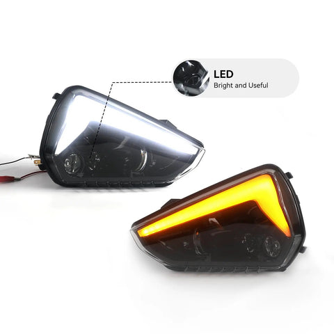 Dope Dual LED Headlights With Turn Signals For CanAm Ryker 600 900 Sport Rally All Models High Low Beams DRL Left Right Front Lights