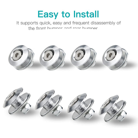 Go To Bumper Quick Release Kit For Front And Rear Bumpers Aluminum Fasteners With O Ring Clips on white background