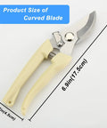 Two Piece Professional Pruning Shears Set With Bypass Pruner And Straight Blade Garden Scissors, beige handle, 6.9in length