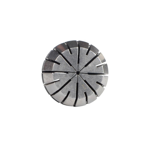 Top Notch Spring Collet ER11 ER16 ER20 ER25 ER32 For CNC Milling And Engraving Spindle viewed from above, showcasing precision steel design.