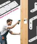 White L Bracket Set 20 Pcs 1 Inch Stainless Steel Corner Braces with DIY illustration