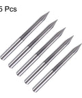 HARFINGTON 5pc CNC V-bit set, 1/8 in shank, 30° carbide engraving bits for wood/plywood/acrylic