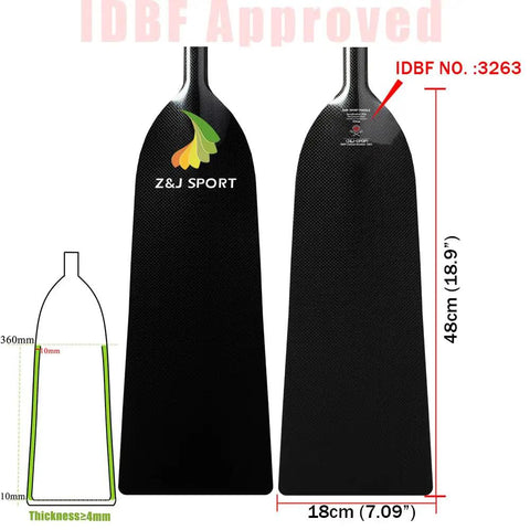Top Notch Pro Grade Carbon Fiber Dragon Boat Paddle With T Handle IDBF Approved 47 Inch Full Carbon Paddle dimensions