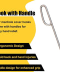Badass Manhole Hook 3 Pack Drain Lid Lifter With No Sweat Grip Portable Handle for easy hand relief and ergonomic design.