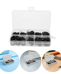 Plastic Flat Washers Assortment Kit For Electrical Outlet Mounting And Hardware Spacers in clear organizer case, black plastic washers
