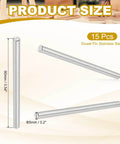 Heavy-Duty 5mm x 90mm Stainless Steel Dowel Pins, 15 Pack, 304 Grade Shelf Pins for Furniture Fixing, Rust-Proof Hardware