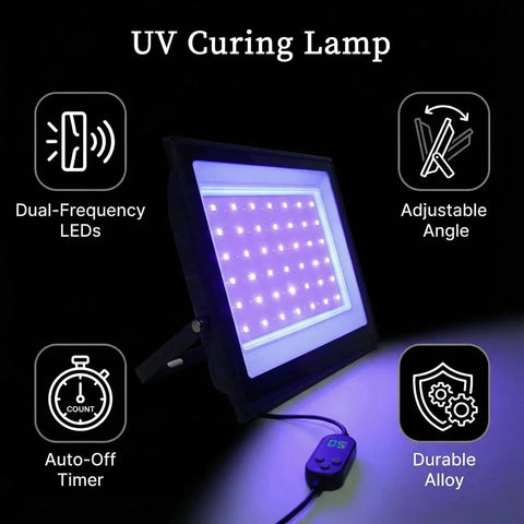 3D Printer UV Resin Curing Light With Timer For SLA DLP LCD 3D Printers, 30W 365 To 405nm Dual Band LED Lamp, Rapid Curing
