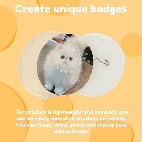 Close-up of DIY Button Maker Kit 2.16 Inch Pin Press Machine Set With 48 Button Parts For Custom Badges, highlighting lightweight ABS material.