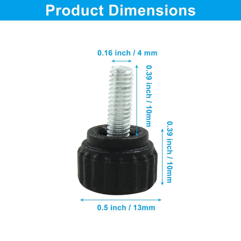 24 Pack M4 Knurled Thumb Screws 10 Mm Black Carbon Steel With Knurled Handles For No Fuss Grab And Go Monitor Mounting Clamps
