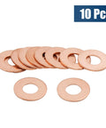 Knock Out Quality Copper Flat Washers And Sealing Gasket Rings Built Like A Tank For M8 18mm 1mm Bolt Nuts And Screws Universal Fit Garage Ready Gear Kits, pack of 10 washers.