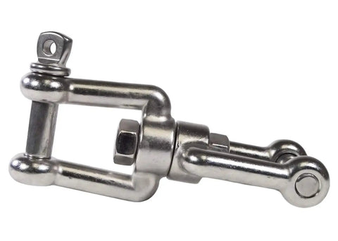 Heavy Duty Jaw Swivel Anchor Connector 316 Stainless Steel 13 Millimeter Half Inch 5 Pack showing durable metal construction.