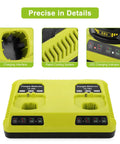 Dual Chemistry 18V Ryobi Battery Charger With Dual Ports Charges Two Batteries At Once For P117 P118 P119 P190 P102 P103