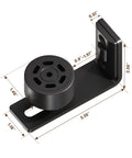 Set Of 2 Adjustable Roller Sliding Barn Door Bottom Floor Guides Wall Mounted With Flush Flat Bottom Black Fits Door Thickness 0.9 To 1.97 Inches No Slot Cutting Required Hidden Back Rollers For Smooth Quiet Operation side view with dimensions