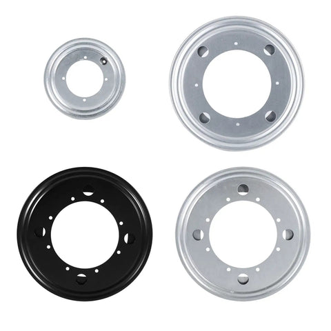Heavy Duty Rotating Swivel Turntable Plate With 360 Degree Smooth Bearing Pro Grade Lazy Susan for dining tables, galvanized steel and zinc plated, black and silver finish, various sizes displayed.