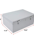 Rugged ABS Electrical Enclosure Box With Lock Dustproof IP65 Waterproof Junction Project Case 15.4x11.4x6.3 inches