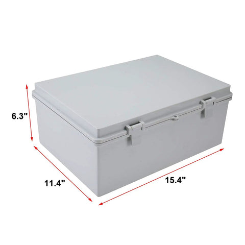 Rugged ABS Electrical Enclosure Box With Lock Dustproof IP65 Waterproof Junction Project Case 15.4x11.4x6.3 inches
