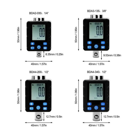 Pro Digital Torque Wrench Adapter 0.3-340 Nm Adjustable Electronic Meter for Precision Inspection And Repair. Features Large Screen Display For Clear Readings Easy Carry And Use With Any Ratchet. Ideal For Mechanics, Aviation, Machinery Work And General