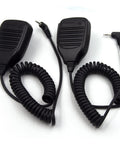 Two-Pack 1 Pin 2.5mm Walkie Talkie Microphone For Two-Way Radios With Crystal Clear Audio with coiled cords