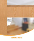 Close-up of clear plastic shelf pegs with studs 3mm on a wooden shelf, part of 60 pack for cabinets and bookcases.
