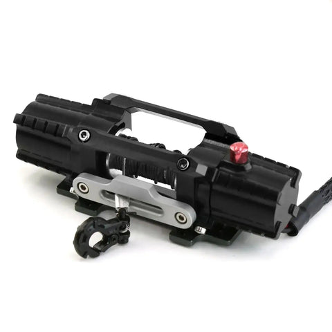 Dual Motor Electric Winch With Tough Metal Build For Axial SCX10 TRX4 D90 KM2 And Redcat RC Cars 1/8 And 1/10 Scale Recovery Parts close-up view