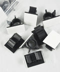 30 Pcs Black Self Adhesive Nylon Cable Clips For Wire Management And Cable Organization No Drill Easy Mount Adhesive Cable Clamps To Secure Cables And Drop Wires At Home Office Garage Or Workshop Holder, assorted clips on display