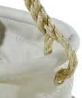 Close-up of Canvas Tool Bucket Organizer With Oval Shape 26 Interior Pockets And 15 Exterior Pockets Sisal Rope Hanging Handle